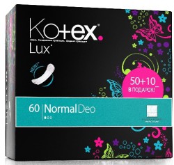 Прокладки женские ежедневные Kotex нормал део люкс 50+10 шт.