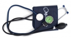 Тонометр механический Meditech на плечо со стетоскопом и люминесцентным покрытием шкалы манометра со стандартной манжетой 25-40.5 см MT-10