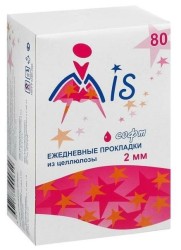 Прокладки женские ежедневные Mis софт целлюлозные 2 мм 1 капля 80 шт.
