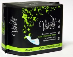 Прокладки женские ежедневные Vikola с экстрактами трав профилактические с фитомембраной 20 шт.