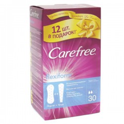 Прокладки женские ежедневные Carefree флекси форм промо 18+12 шт.
