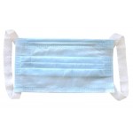 Маска медицинская, 2000 шт трехслойная широкие резинки голубая картонная коробка