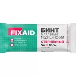 Бинт марлевый медицинский стерильный, Fixaid (Фиксэйд) р. 5мх10см №1 ГОСТ