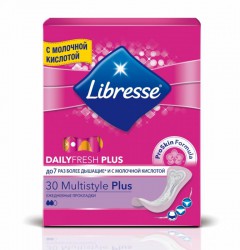 Прокладки женские ежедневные Libresse Дэйлифреш плюс мультистайл 30 шт.