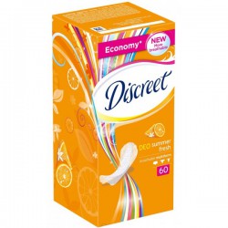 Прокладки женские ежедневные Discreet Део саммер фреш летняя свежесть мультиформ 60 шт.
